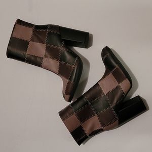 Cato patchwork heeled booties size 7